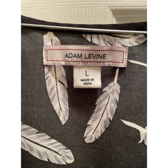 Adam Levine Sleeveless Blouse Black Feathers Tank Top Women's Size Large L - Picture 4 of 4